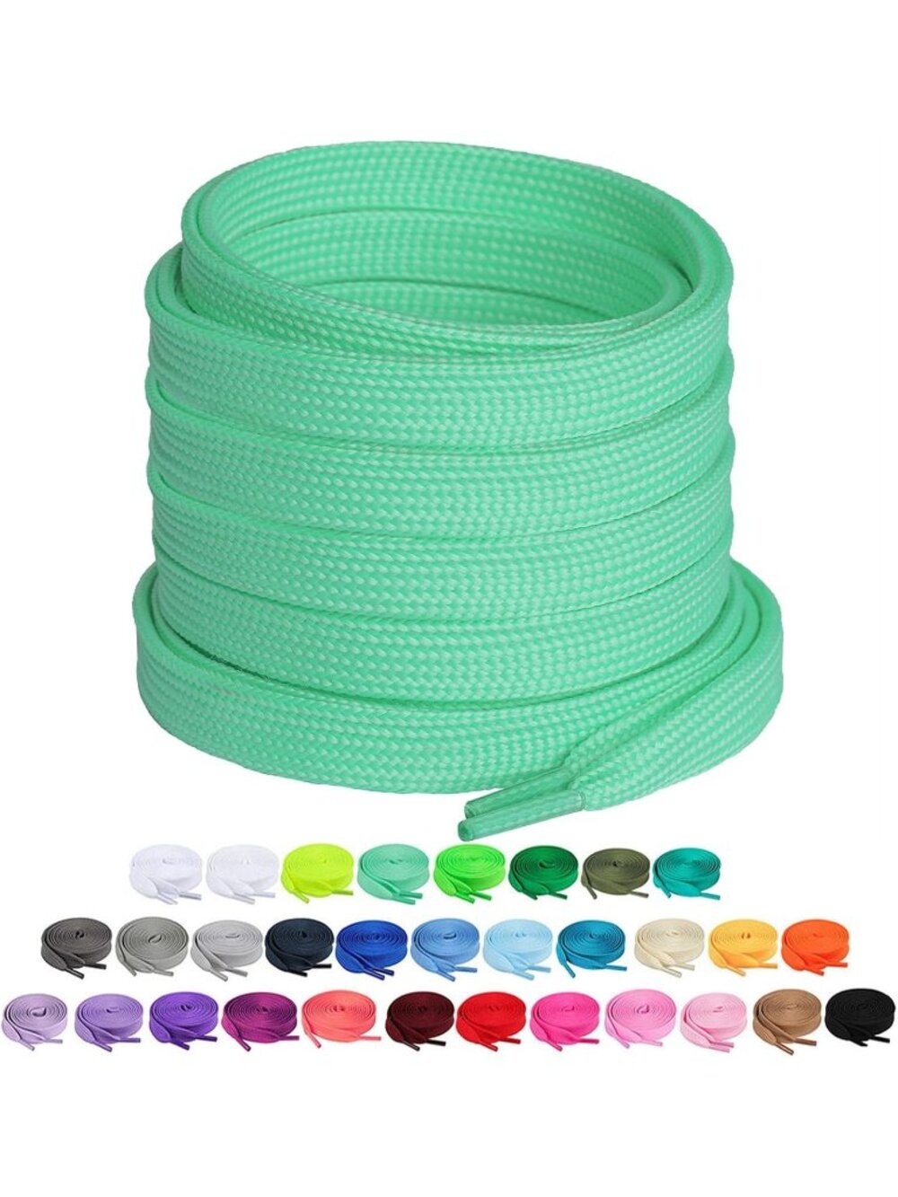 Mint Green Flat Shoe Laces for Sneakers Casual Suitable For Most Athletic Shoes